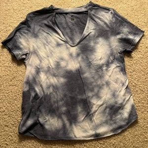 Me to We Blue Tie Dye Cutout Front Top